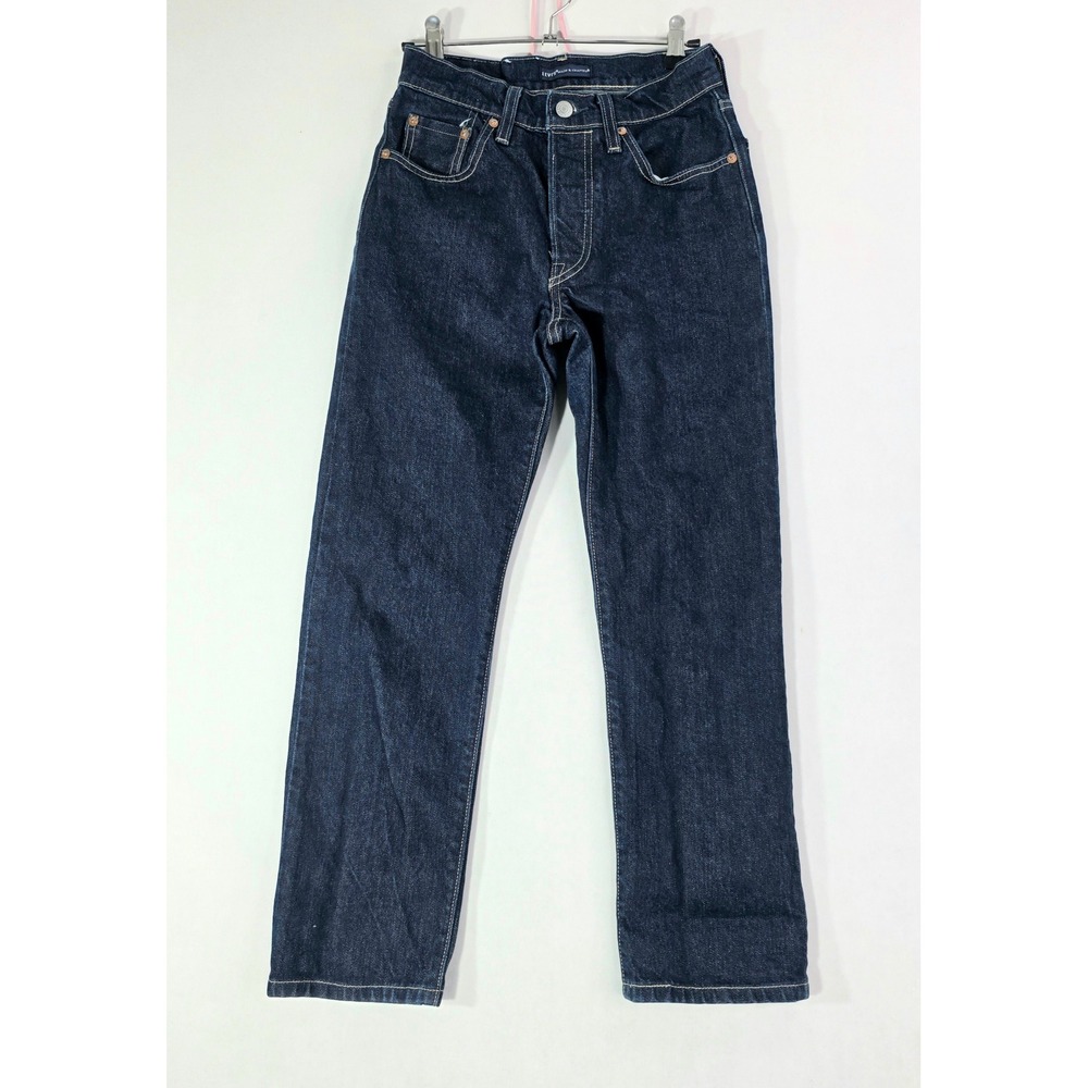 Levis Made & Crafted 501 Crop Jeans Dark Indigo SELVEDGE Denim Size 26 BIG E